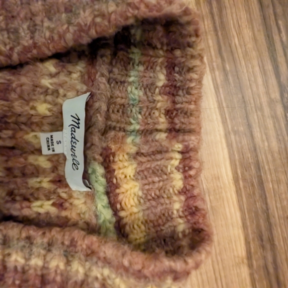 Madewell Waller Stripe Cropped Cardigan Wool Blend - Picture 4 of 7